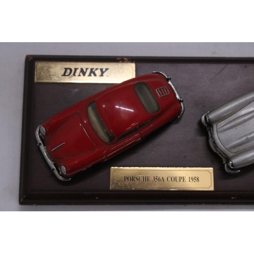 253 - A DINKY SHOP DISPLAY DIE CAST CARS TO INCLUDE A PORSCHE, MERCEDES AND A FERRARI