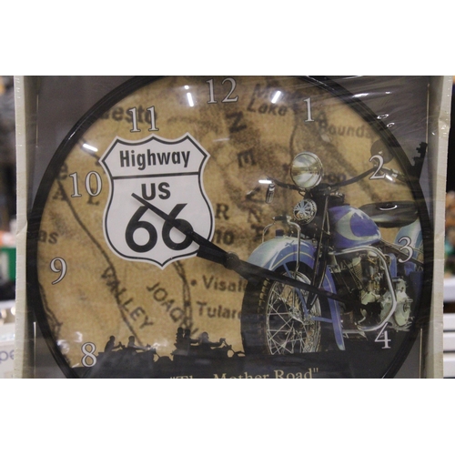 272 - A QUANTITY OF ROUTE 66 COLLECTABLES TO INCLUDE NOSTALGIC ART CLOCK, MAGNETS, SIGN, ETC.,