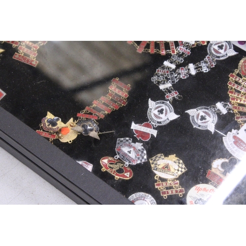 275 - A CASED QUANTITH OF ENAMEL PIN BADGES TO INCLUDE BELLE VUE SPEEDWAY, ACES SPEEDWAY SUPPORTERS CLUB E... 