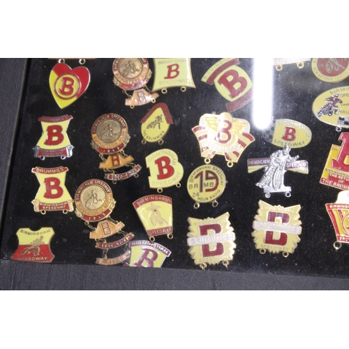 312 - A CASED QUANTITY OF ENAMEL PIN BADGES TO INCLUDE BIRMINGHAM SPEEDWAY, 1981 IPSWICH WITCHES, MILTON K... 