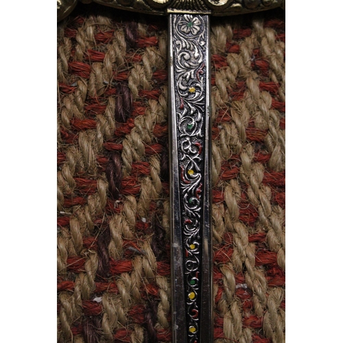 329 - AN ORNAMENTAL CHROMED STEEL SWORD WITH JEWELLED HANDLE