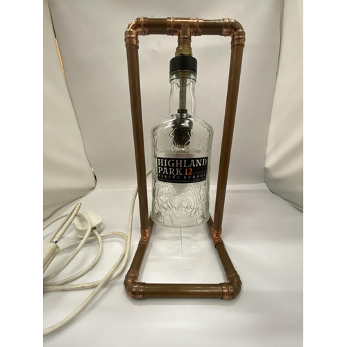 41 - A STEAM PUNK WHISKY BOTTLE LAMP