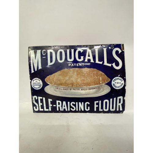 48 - AN ORIGINAL 1920'S MCDOUGALL'S SELF-RAISING FLOUR ENAMELLED SIGN - 56 X 41 CM