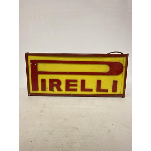 62 - A PIRELLI ILLUMINATED LIGHT BOX  SIGN- 53 CM (W) 23 CM (H)