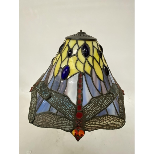 63 - A TIFFANY STYLE DRAGONFLY LAMP - HEIGHT APPROX 53CM