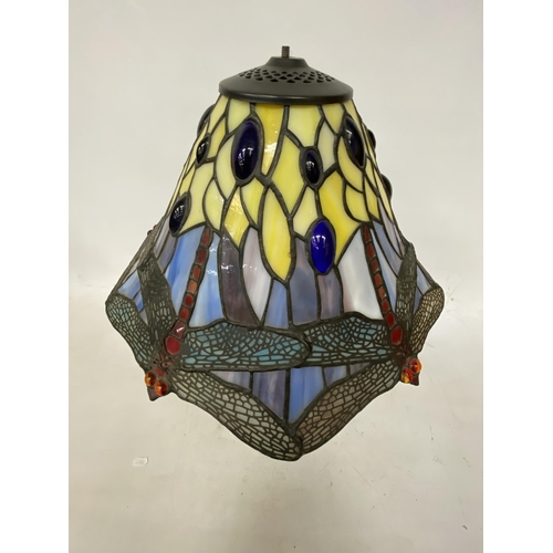 63 - A TIFFANY STYLE DRAGONFLY LAMP - HEIGHT APPROX 53CM