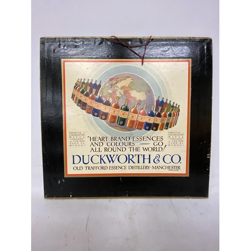 71 - AN ORIGINAL OLD SHOP ADVERTISING SIGN DUCKWORTH DISTILLERY OLD TRAFFORD MANCHESTER