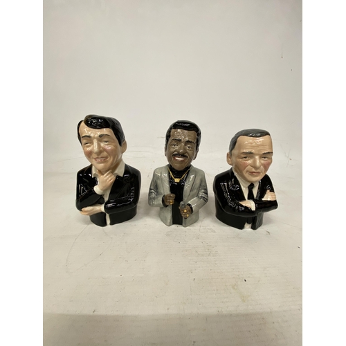 72 - THREE RATPACK BUSTS - SINATRA, SAMMY DAVIS AND DEAN MARTIN