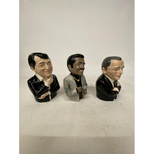 72 - THREE RATPACK BUSTS - SINATRA, SAMMY DAVIS AND DEAN MARTIN