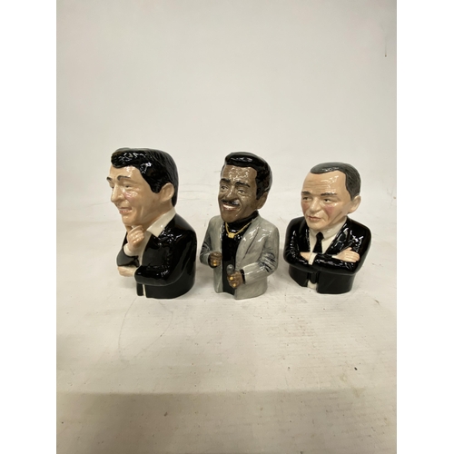 72 - THREE RATPACK BUSTS - SINATRA, SAMMY DAVIS AND DEAN MARTIN