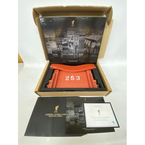 73 - AN LFC COLLECTOR'S EDITION MAIN STAND BOXED WOODEN SEAT WITH COA