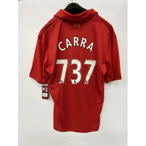 76 - A JAMIE CARRAGHER SIGNED LIVERPOOL SHIRT LIMITED EDITION IN AID OF HIS CHARITY 309 OF 737 TOGETHER W... 