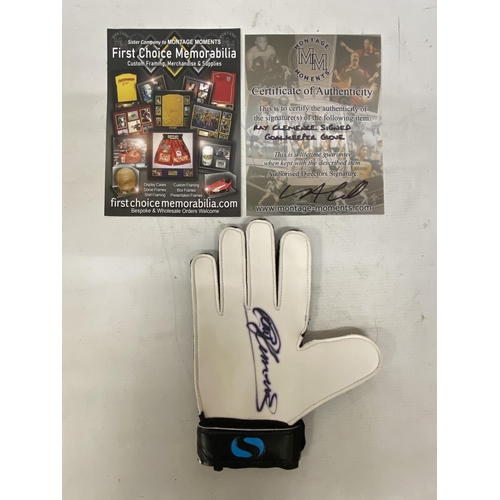 78 - A RAY CLEMENCE SIGNED GOALKEEPER GLOVE WITH COA