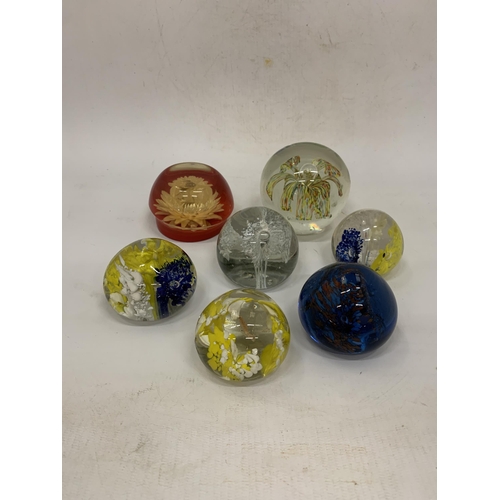 102 - SEVEN VINTAGE PAPERWEIGHTS