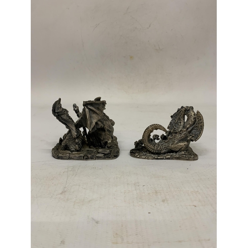 113 - TWO MYTH AND MAGICAL PEWTER FIGURES 