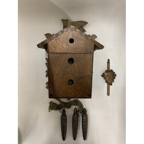 158 - A VINTAGE BLACK FOREST SWISS MADE BY REUGE ROMANCE CUCKOO CLOCK