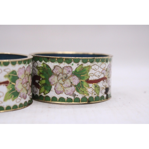 169 - THREE CLOISONNE NAPKIN RINGS