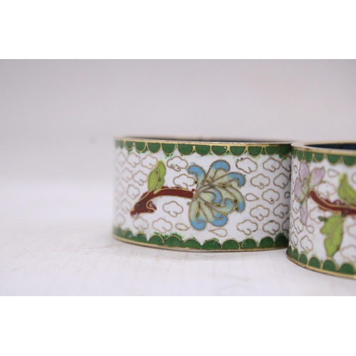 169 - THREE CLOISONNE NAPKIN RINGS