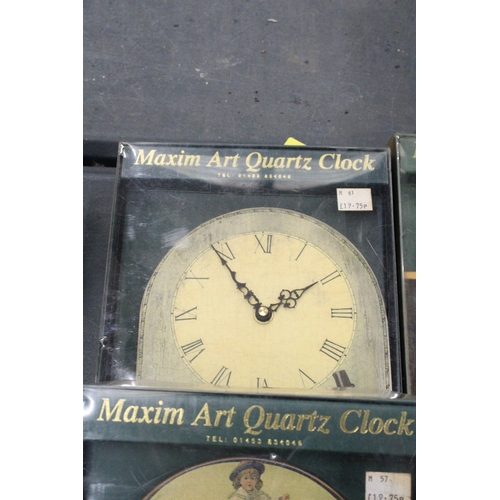 174 - EIGHT BOXED MAXIM ART QUARTZ CLOCKS - JUDY GABRIEL DESIGN