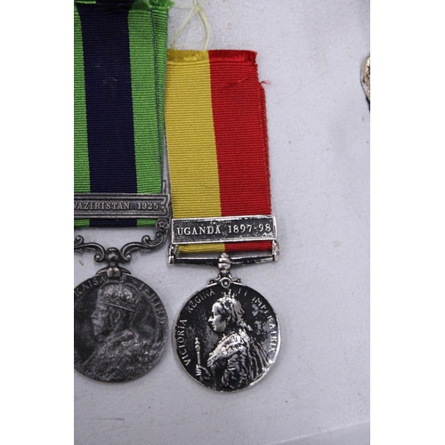 201 - THREE MEDALS, TIBET, INDIA CAMPAIGNS AND UGANDA