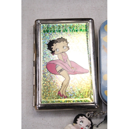 232 - THREE BETTY BOOP COLLECTABLES AND A DISNEY PEPPERMINT TIN