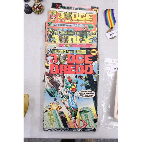 239 - TEN VINTAGE EDITIONS OF JUDGE DREDD