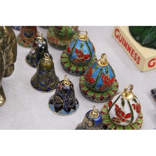 242 - ELEVEN ENAMELLED BELLS