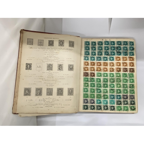 25 - AN IMPERIAL STAMP ALBUM (1904) CONTAINING A LARGE QUANTITY OF STAMPS