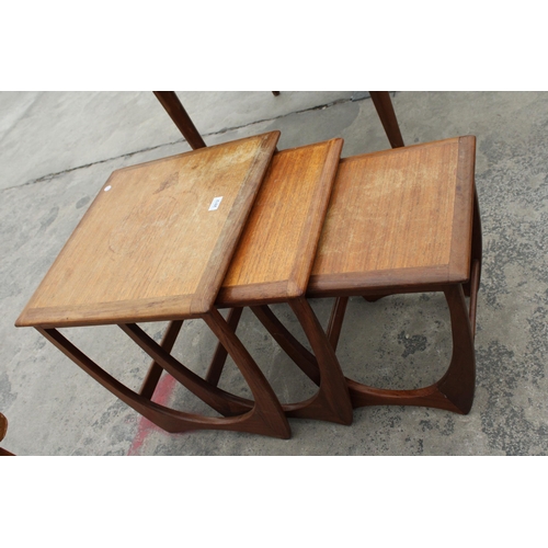 2812 - A TEAK NEST OF THREE RETRO GPLAN STYLE TABLES