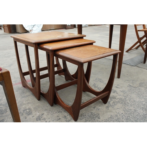 2812 - A TEAK NEST OF THREE RETRO GPLAN STYLE TABLES