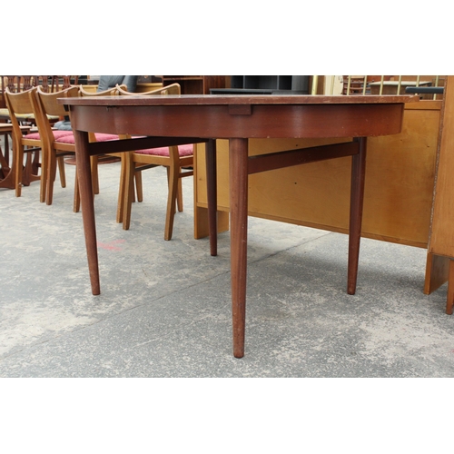 2822 - A RETRO SCHREIBER OVAL EXTENDING DINING TABLE, 54