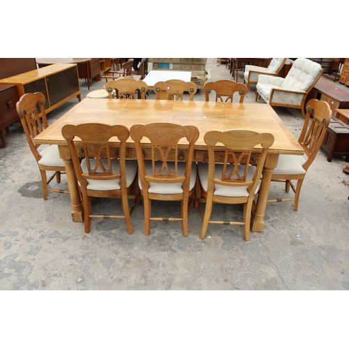 2823 - A BARKER AND STONEHOUSE FLAGSTONE DINING TABLE ENCLOSING SIX DRAWERS, 75