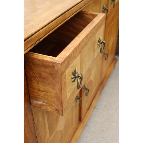 2824 - A BARKER AND STONEHOUSE FLAGSTONE SIDEBOARD ENCLOSING THREE DRAWERS AND THREE CUPBOARDS, 55