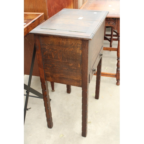 2835 - A MID 20TH CENTURY OAK WORK BOX TABLE