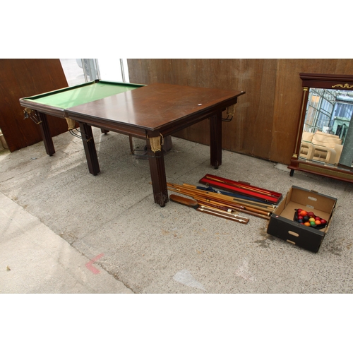 2790 - A BELIEVED HALF SIZE SIX LEG SNOOKER TABLE, 8'2