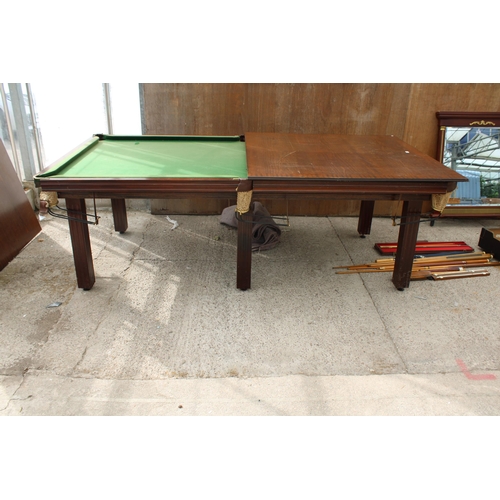 2790 - A BELIEVED HALF SIZE SIX LEG SNOOKER TABLE, 8'2