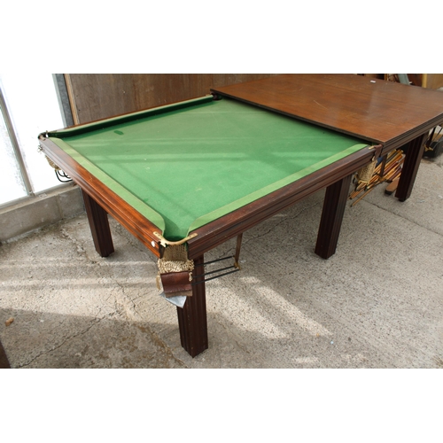 2790 - A BELIEVED HALF SIZE SIX LEG SNOOKER TABLE, 8'2