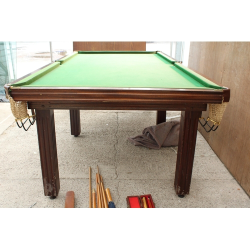 2790 - A BELIEVED HALF SIZE SIX LEG SNOOKER TABLE, 8'2