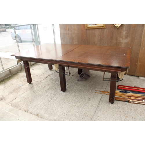 2790 - A BELIEVED HALF SIZE SIX LEG SNOOKER TABLE, 8'2