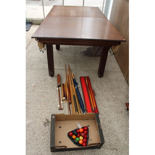 2790 - A BELIEVED HALF SIZE SIX LEG SNOOKER TABLE, 8'2