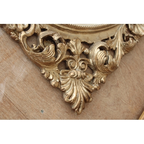 2795 - A 19TH CENTURY STYLE GILT EFFECT WALL MIRROR, 38