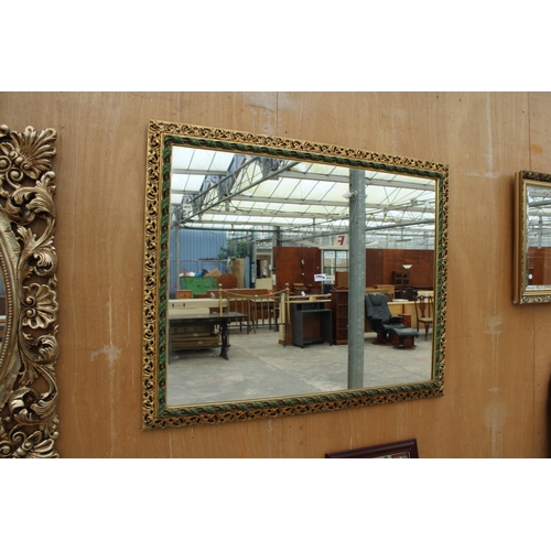 2796A - A MODERN GILT FRAMED BEVEL EDGE WALL MIRROR, 44