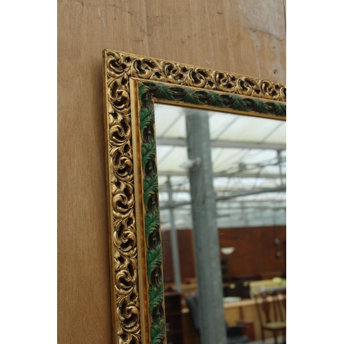 2796A - A MODERN GILT FRAMED BEVEL EDGE WALL MIRROR, 44