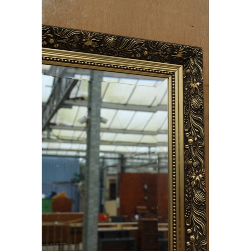 2798 - A MODERN LEGEND ROME GILT EFFECT WALL MIRROR WITH BEVEL EDGE, 30