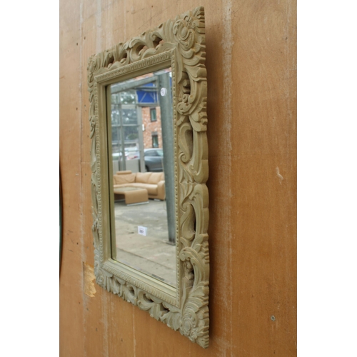 2801 - A 19TH CENTURY STYLE BEVEL EDGE WALL MIRROR, 28