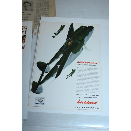 100A - THREE WW2 ADVERTISING POSTERS FOR COCA COLA (CIRCA A5 SIZE, FURTHER ADVERTS TO THE REVERSE) AND A 19... 