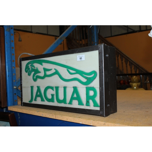 83 - A JAGUAR ILLUMINATED LIGHT BOX - 51 X 28 CM