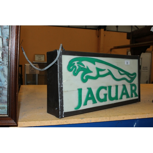 83 - A JAGUAR ILLUMINATED LIGHT BOX - 51 X 28 CM