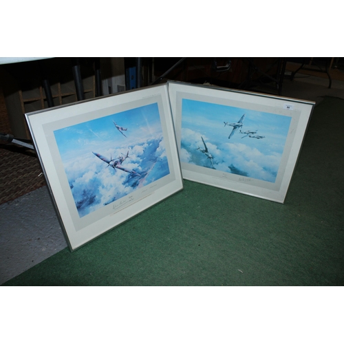 86 - TWO SIGNED LIMITED EDITION PRINTS COMPRISING SPITFIRE BY ROBERT TAYLOR SIGNED FIRST EDITION PRINT BY... 