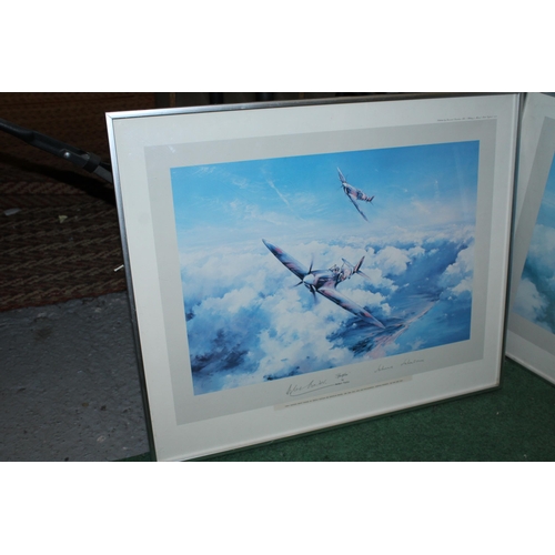 86 - TWO SIGNED LIMITED EDITION PRINTS COMPRISING SPITFIRE BY ROBERT TAYLOR SIGNED FIRST EDITION PRINT BY... 